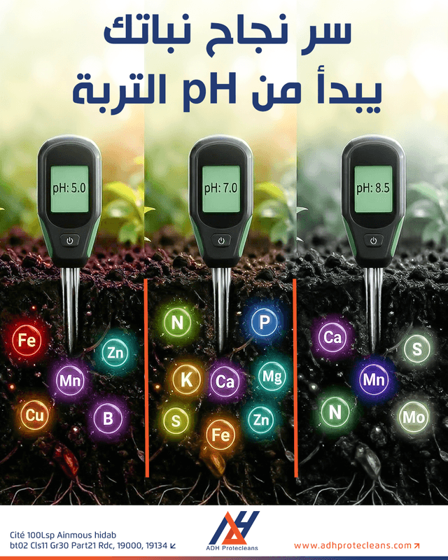 تأثير درجة حموضة التربة (pH) على توفر العناصر الغذائية للنباتات